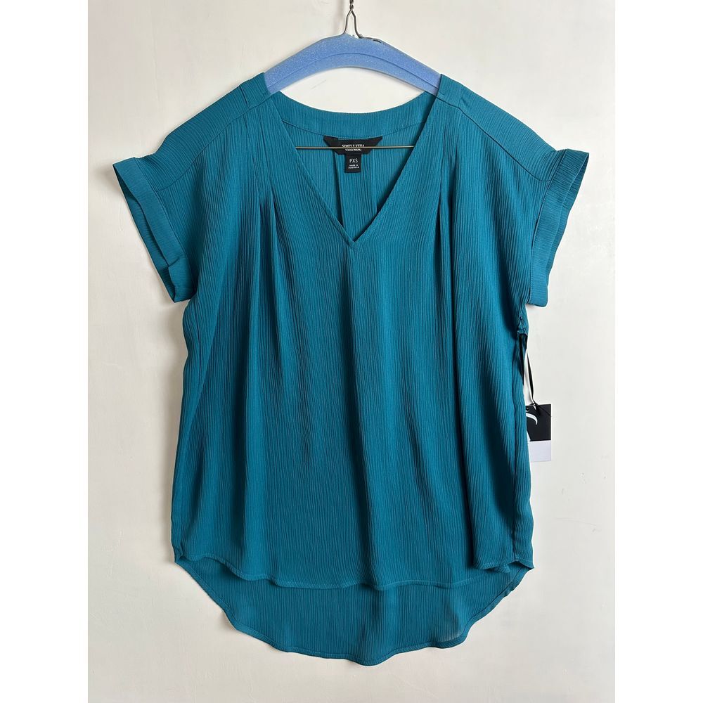 Simply Vera Vera Wang‎ Top Women's Extra Small Petite V-Neck NWT